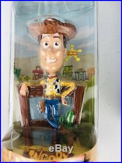 Disney Pixar Toy Story Hand Painted Woody Buzz Lightyear Bobblehead Doll Set