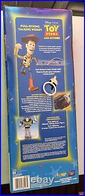 Disney/Pixar Toy Story Pull String Talking Woody Thinkway Toys 16 with HAT