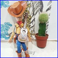 Disney Pixar Toy Story Woody Talking (Pull string) Doll Guitar Hasbro 2005 j