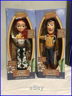 Disney Store Exclusive Toy Story Talking Woody and Jessie Pull String Dolls 16