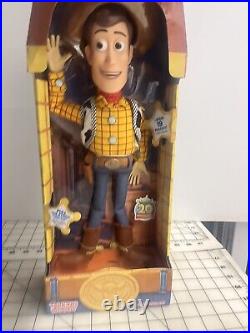 Disney Store PIXAR Toy Story TALKING WOODY Action Figure 15 Doll 19 PHRASES NEW