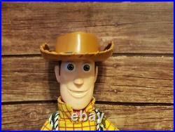 Disney Store Pixar Toy Story Sheriff Woody 15 Pull String Talking Doll With HAT