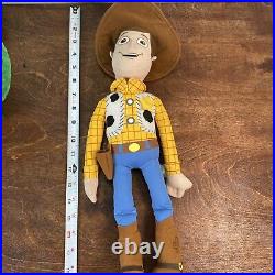 Disney Store Toy Story Sheriff Woody & T Rex Stuffed Plush Doll Cowboy Soft