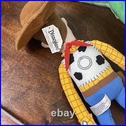 Disney Store Toy Story Sheriff Woody & T Rex Stuffed Plush Doll Cowboy Soft