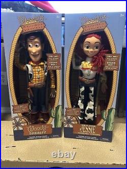 Disney Store Toy Story Talking Woody Roundup & Jessie Roundup Pull-String Dolls