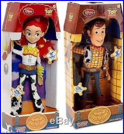 Disney Store Woodie & Jessie Talking Figure Pull String Doll Set Toy Story NIB