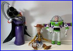 Disney Store Woody with Hat & Buzz Lightyear and Zork Toy Doll Figure 12 & 15