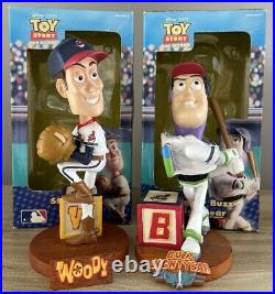 Disney TOY STORY Buzz Lightyear & Woody CLEVELAND INDIANS Bobblehead Set NIB