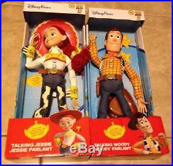 Disney Theme Park Toy Story 3 Pull String Talking Woody & Jesse Dolls 14 NEW