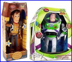 Disney Toy Story 12'' Talking Buzz Lightyear AND 16'' Talking Woody Figure doll