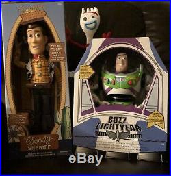 Disney Toy Story 12'' Talking Buzz Lightyear AND 16'' Talking Woody With Forky