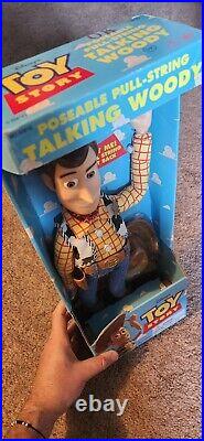 Disney Toy Story, 1995 Pull String Talking Woody, in Box, WORKING Thinkway