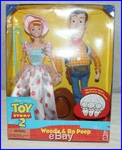 Disney Toy Story 2 Pixar Woody and Bo Peep Doll Gift Set New in Box Rare Plush