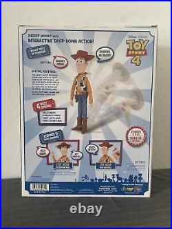 Disney Toy Story 4 Sheriff Woody Interactive Drop Down Action Figure Doll NEW