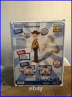 Disney Toy Story 4 Sheriff Woody Interactive Drop-Down Action Figure Doll NEW