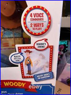 Disney Toy Story 4 Sheriff Woody Interactive Drop Down Action Figure Doll New in