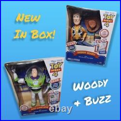 Disney Toy Story 4 Woody + Buzz Interactive Drop Down Action Figure Dolls NIB