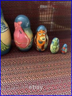 Disney Toy Story Buzz And Woody Russian Nesting Dolls Nearly 9 Signed By Artist