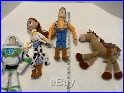Disney Toy Story Buzz Lightyear, Woody, Jessie Bullseye Plush Lot 4 14 Arcotoys