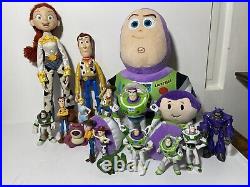 Disney Toy Story Lot Woody Buzz Jessie Rex Bo-Peep Dolls Figures Plush Lot