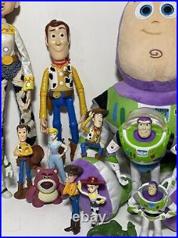 Disney Toy Story Lot Woody Buzz Jessie Rex Bo-Peep Dolls Figures Plush Lot