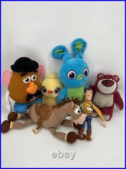 Disney Toy Story Plush Lot of 6 Woody Lotso Potato Head Ducky Bunny Bullseye