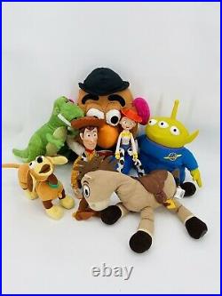 Disney Toy Story Plush Lot of 7 Disney Store Woody Rex Jessie Slinky Doll Figure