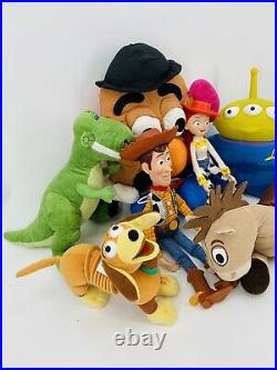 Disney Toy Story Plush Lot of 7 Disney Store Woody Rex Jessie Slinky Doll Figure