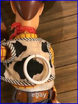 Disney Toy Story Plush Talking Woody Working Pull String 15 inch & Hat Lot of 3