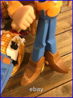 Disney Toy Story Plush Talking Woody Working Pull String 15 inch & Hat Lot of 3
