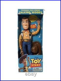 Disney Toy Story Poseable Pull-string Talking Woody Figure with Box Vintage Toy