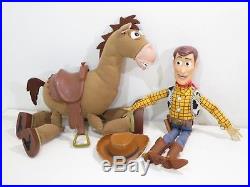 Disney Toy Story Pull String Talking Woody Doll 16 Bullseye with Vinyl Saddle