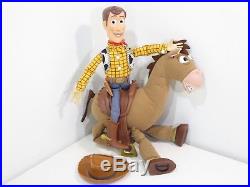 Disney Toy Story Pull String Talking Woody Doll 16 Bullseye with Vinyl Saddle