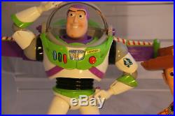 Disney Toy Story Talking Woody 15 & Buzz Lightyear 12 Action Figure Doll Lot