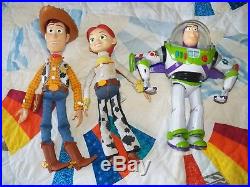 Disney Toy Story Thinkway Talking Jessie, Woody, and Buzz Lightyear Dolls all Work