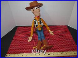 Disney Toy Story WOODY Pull String Talking Doll Pixar Works With Hat 16 Thinkway