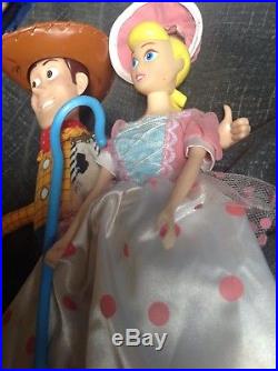 Disney Toy Story dolls little Bo peep and toy story 2 kiss on cheek woody rare