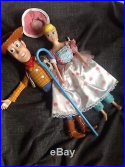 Disney Toy Story dolls little Bo peep and toy story 2 kiss on cheek woody rare