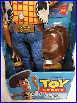 Disney's TOY STORY Poseable Pull-String TALKING WOODY 1995 Think Way