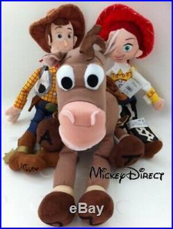 HUGE Disney Store Toy Story 3 Plush Jessie 41cm Woody 46cm Bullseye 43cm Doll