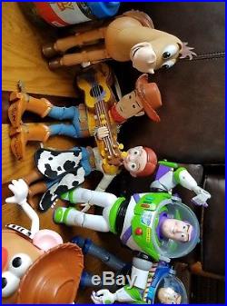 HUGE Toy Story Lot Singing Woody Doll Talking Pull String Jessie Buzz and More
