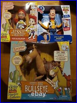 LOT 3 Disney Pixar Toy Story Bullseye Horse Jessie Woody Talking Dolls READ