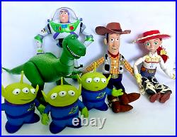 LOT Disney Pixar Toy Story Woody Jessie Hat Buzz Rex Dinosaur 3 Aliens Dolls