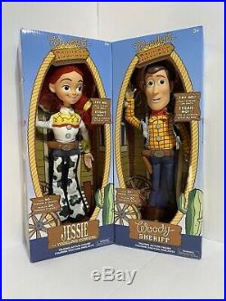 LOT OF 4 Disney Store Toy Story talking dolls Buzz, Woody, Jessie, Bullseye