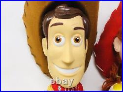 Large 19 & 17 Woody & Jessie Plush Doll Disney Store, Posable Woody