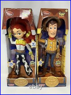 Lot Of 2 Disney Store Toy Story Talking Woody & Talking Jessie Pull-String Dolls