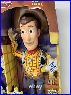 Lot Of 2 Disney Store Toy Story Talking Woody & Talking Jessie Pull-String Dolls