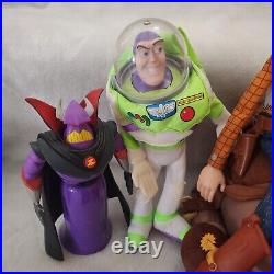 Lot Of 7 Disney Toy Story Buzz Bullseye Slink Zurg Woody & Jessie Pull String