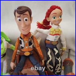 Lot Of 7 Disney Toy Story Buzz Bullseye Slink Zurg Woody & Jessie Pull String
