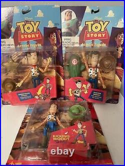 Lot Thinkway Toys DISNEY TOY STORY Knock-Down FIGHTER KICKING Woody NEW SEALED